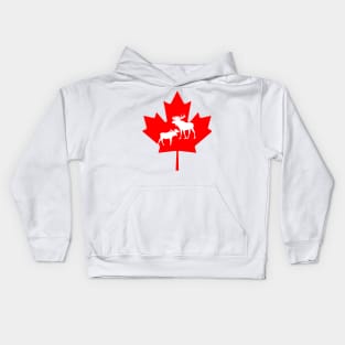 Canada flag wildlife collection Kids Hoodie